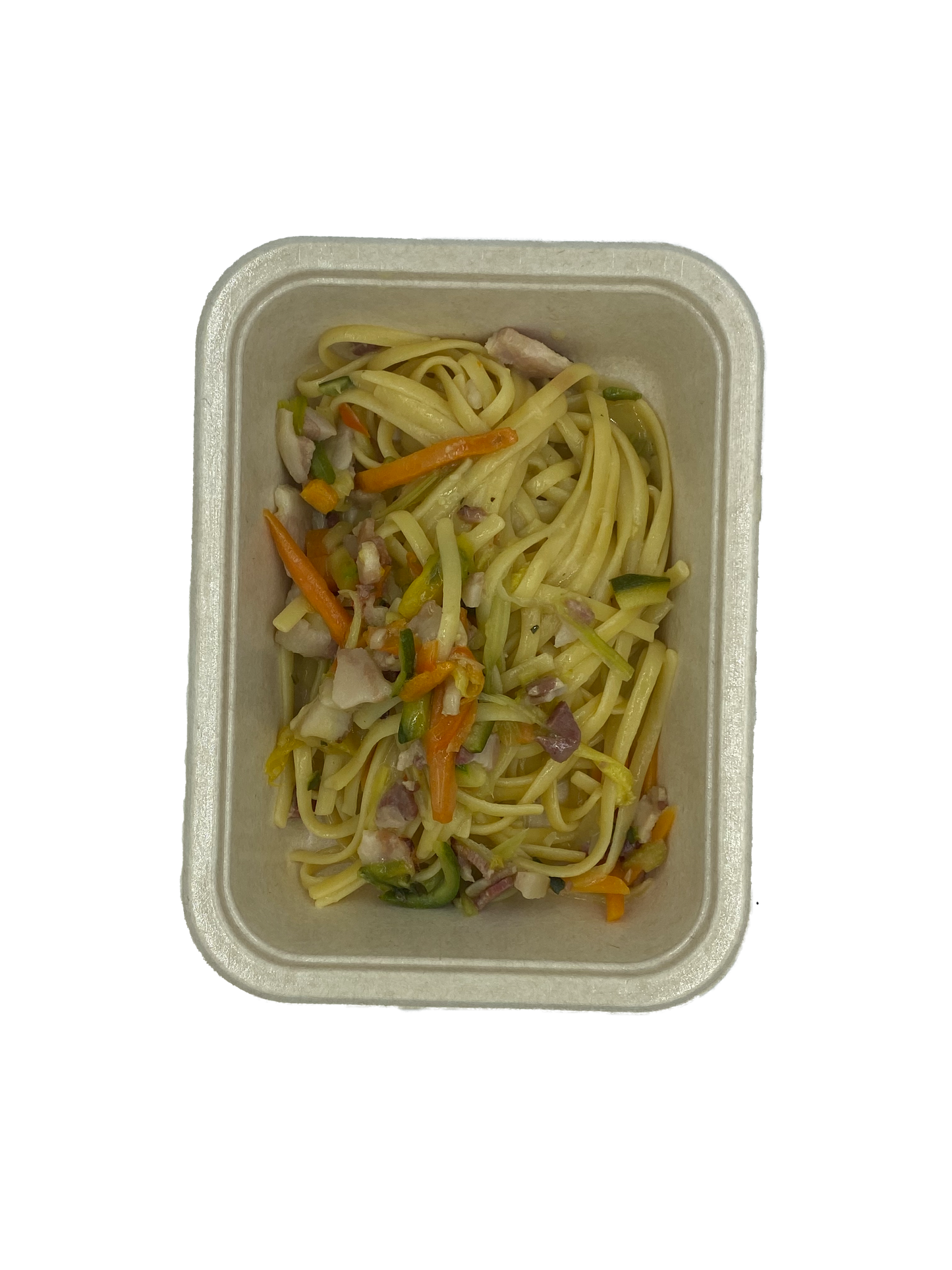 Bavette con guanciale e verdure julienne 280 g.