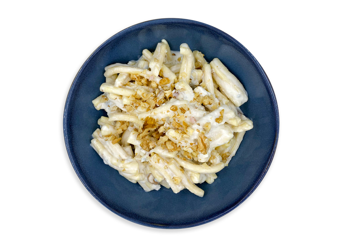 Casarecce con crema di formaggio e Noci