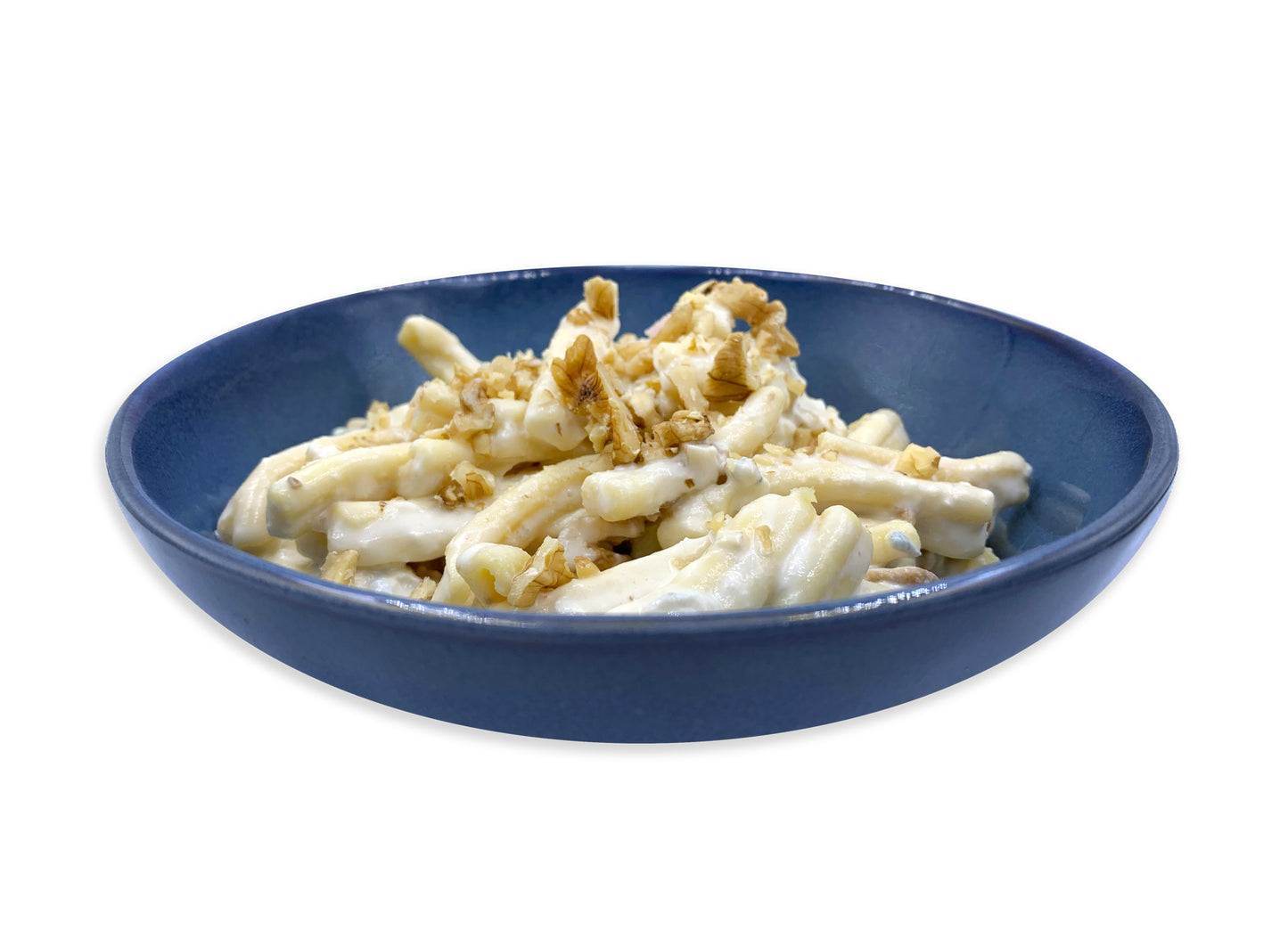 Casarecce con crema di formaggio e Noci