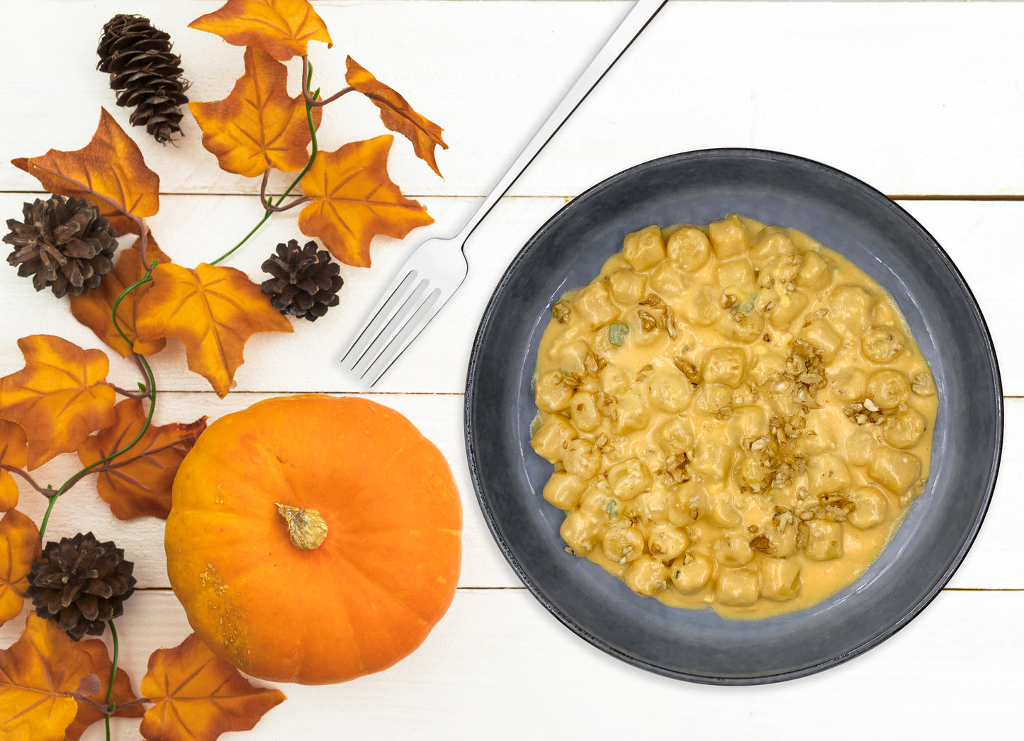 Gnocchi di zucca con Brie e noci