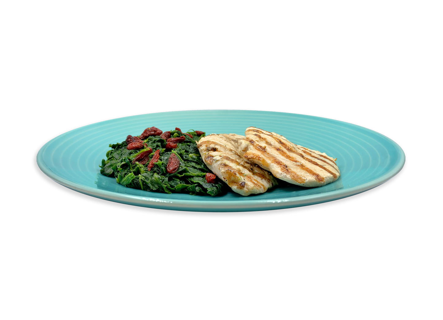 Filetto di pollo alla griglia con spinaci e bacche di Goji