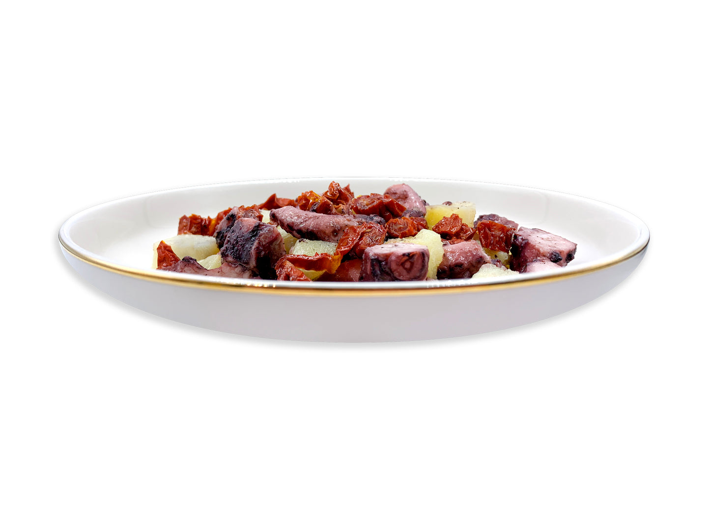 Polpo con patate e pomodori secchi