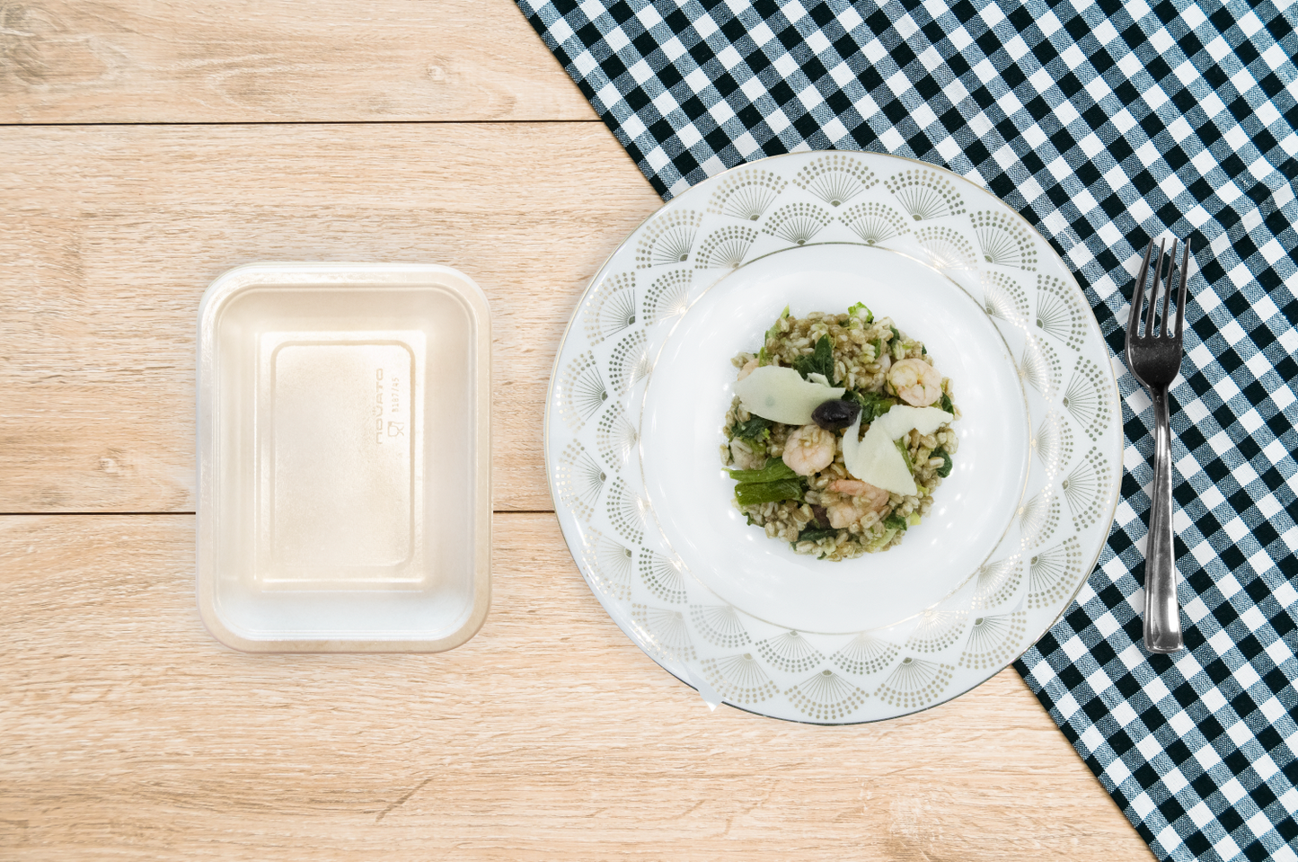Farro Coachella (con gamberetti, spinaci, zucchine e Grana Padano)