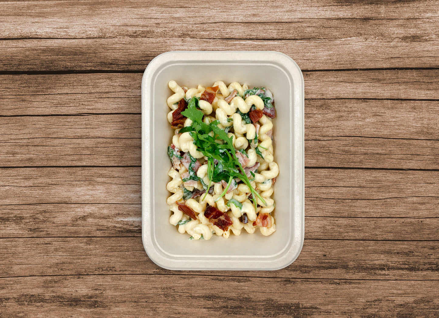 Trucioli panna, speck e rucola