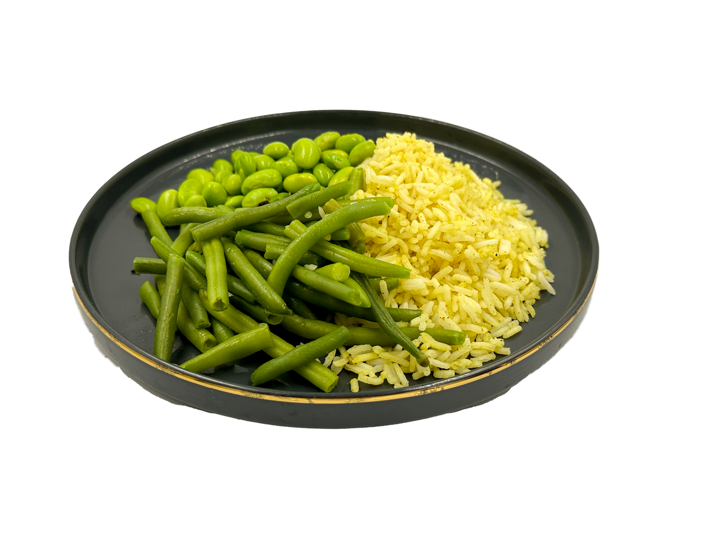 Basmati, fagiolini edamame e curry