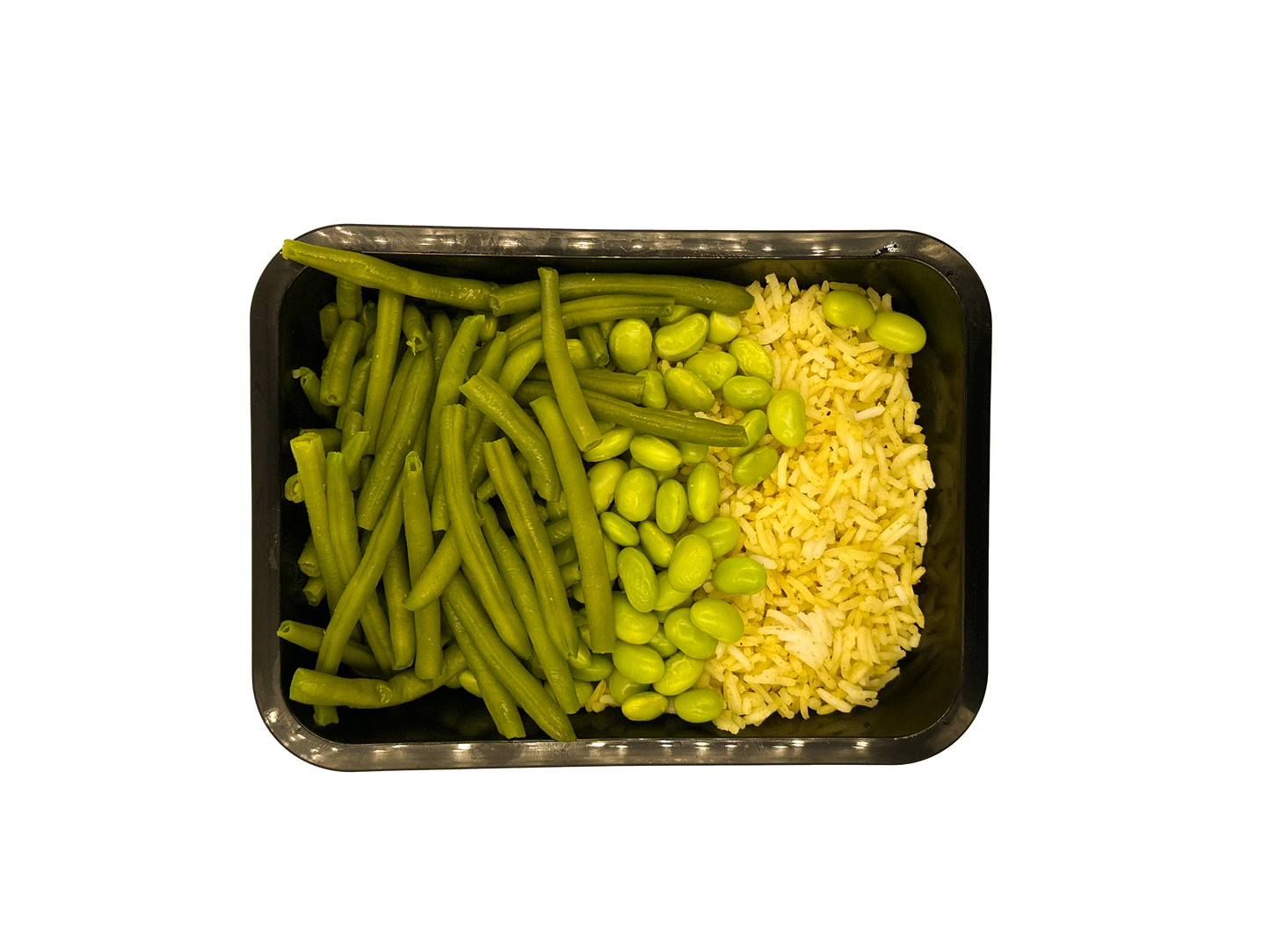 Basmati, fagiolini edamame e curry