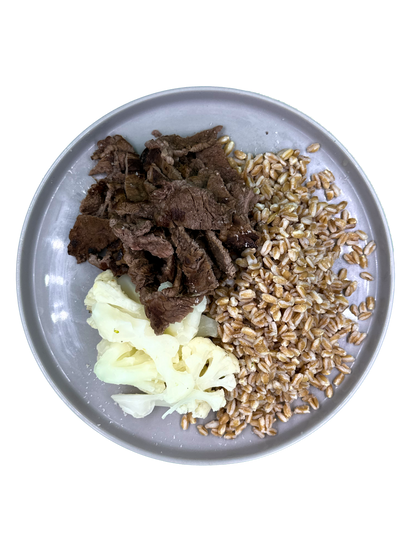 Farro, manzo e cavolfiore