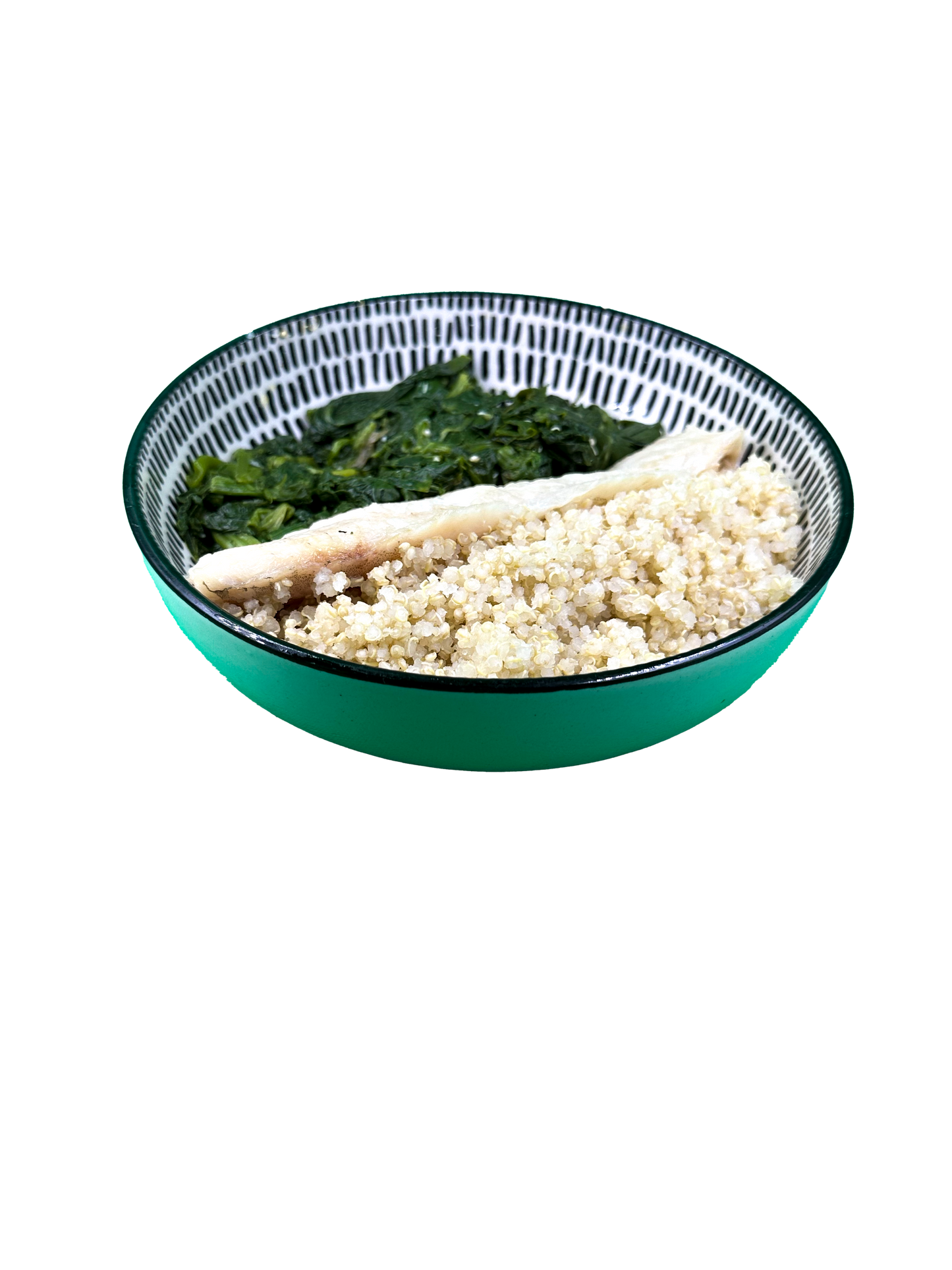 Quinoa, pesce e spinaci