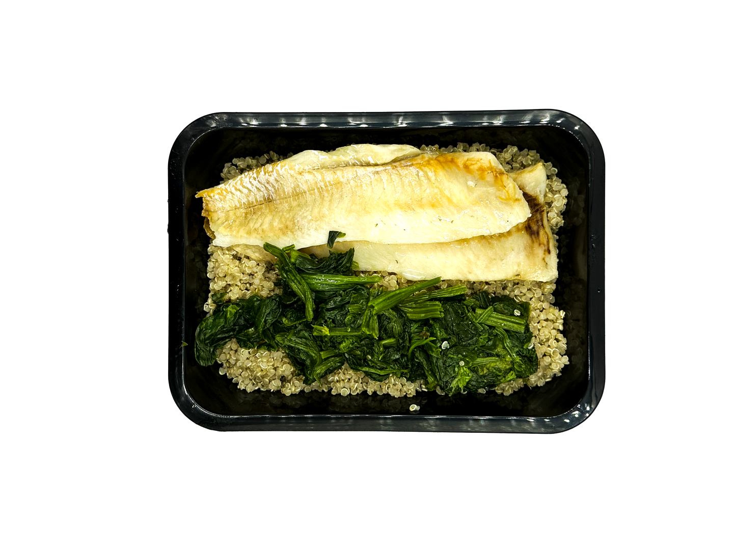 Quinoa, pesce e spinaci