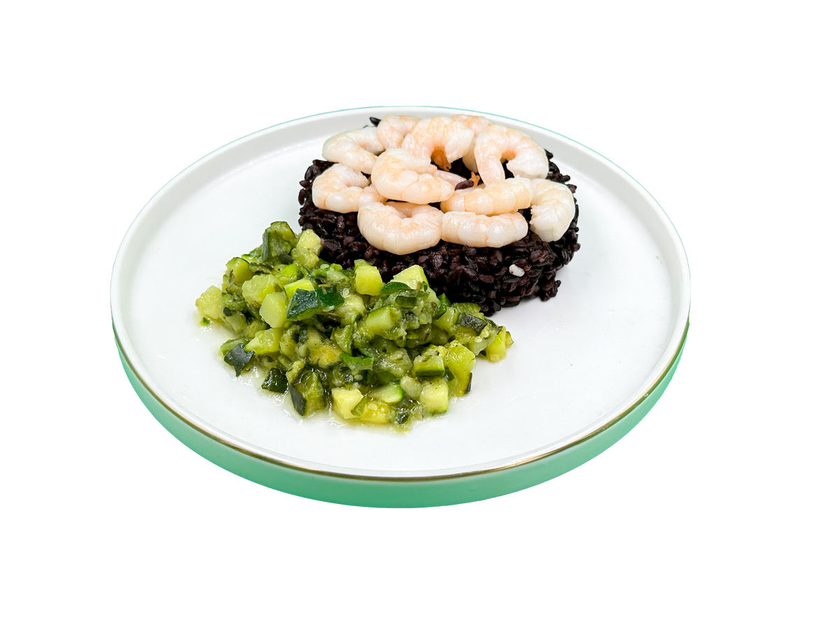 Riso venere gamberetti e zucchine (HEALTHYFOOD)