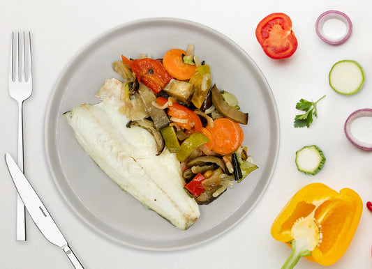 Branzino con verdure arrosto