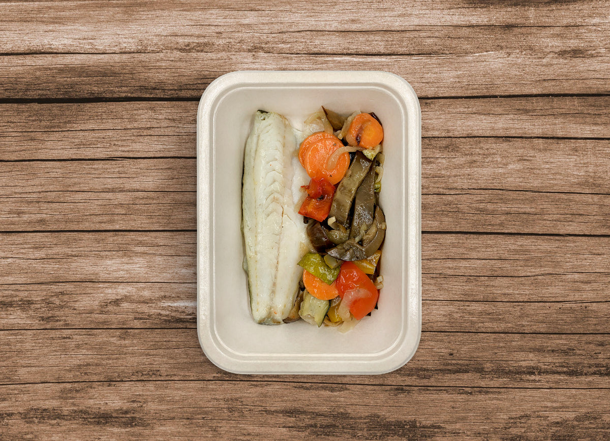 Branzino con verdure arrosto