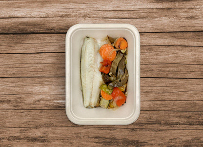 Branzino con verdure arrosto