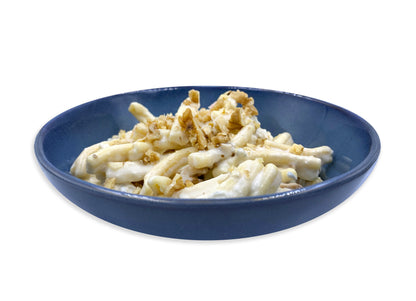 Casarecce con crema di formaggio e Noci