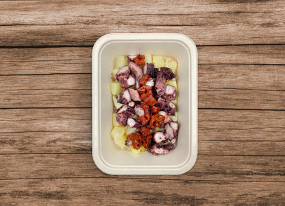 Polpo con patate e pomodori secchi