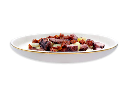 Polpo con patate e pomodori secchi