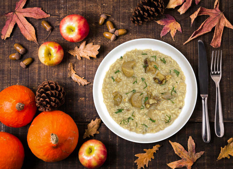 Risotto crema di formaggio e funghi porcini