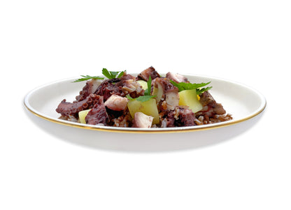 Riso rosso con polpo e patate