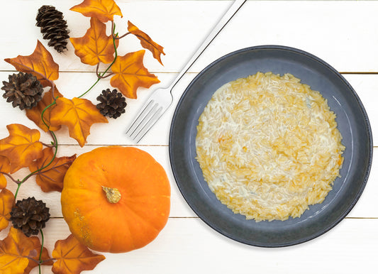 Risotto con zucca, formaggio e zenzero